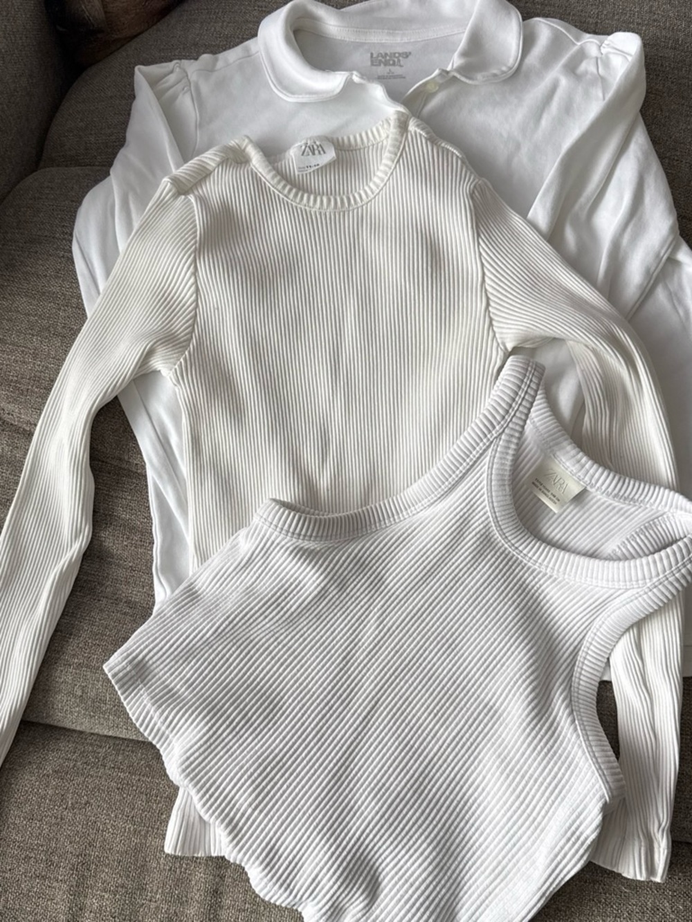 Zara White Ribbed Tank Top – Slim Rib Knit Sleeveless Tank